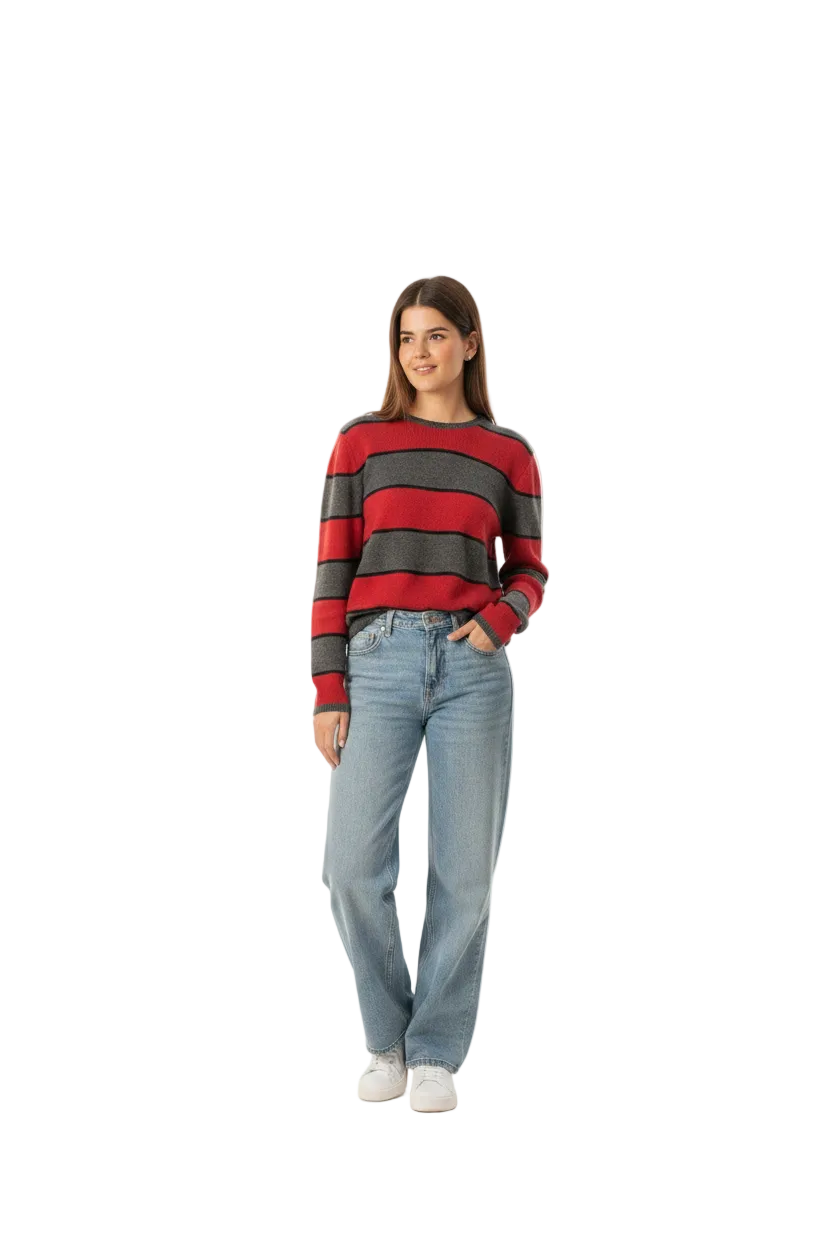 Maglione a righe - sfondo bianco